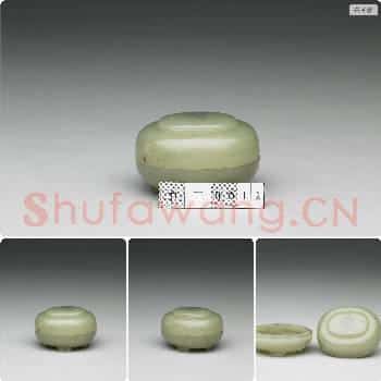 明 玉四足盒