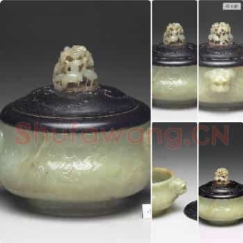 清 玉雕松竹炉