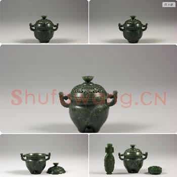 清 玉雕花炉