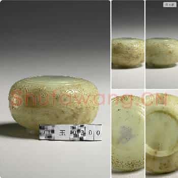 清 玉番莲圆盒