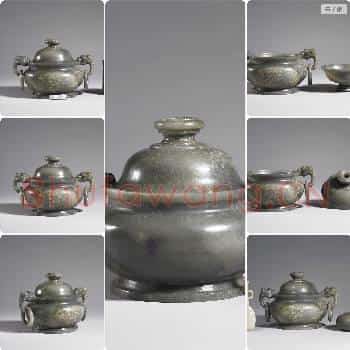 清 玉龙耳活环炉