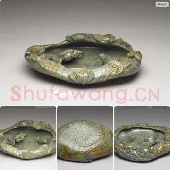 清 玉蟹蛙游荷叶洗