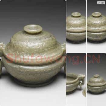 清 玉兽面纹炉