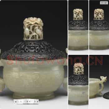 清 玉兽面炉
