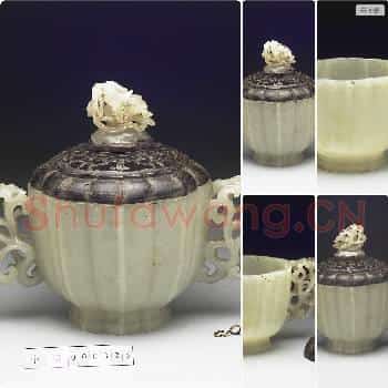 清 玉莲瓣式双耳炉