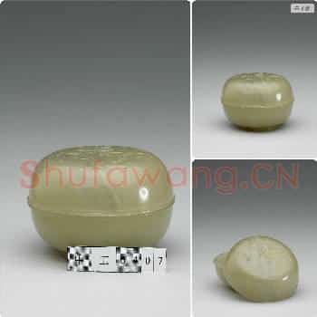 清 玉仙桃圆盒