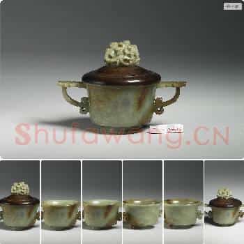 清 玉双耳炉