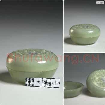 清 玉牡丹圆盒