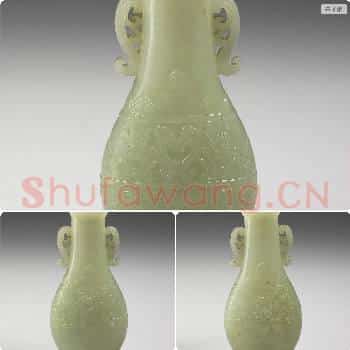 清 玉兽面瓶