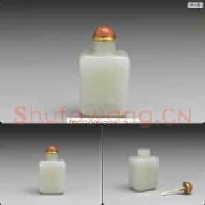 清 玉方壶式鼻烟壶