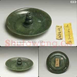 清 玉烛台盘