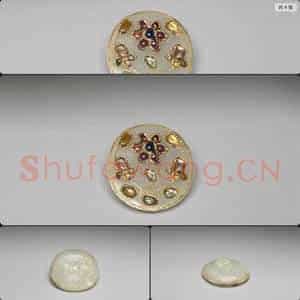 蒙兀儿帝国 玉嵌宝石饰件