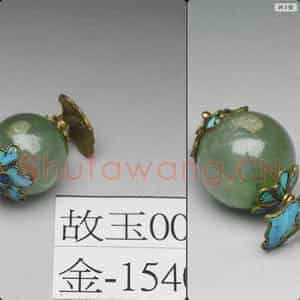 清 翠玉点翠坠饰