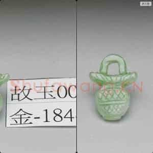 清 翠玉花篮坠角