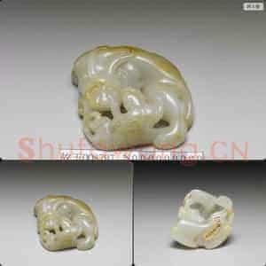 清 玉双兽