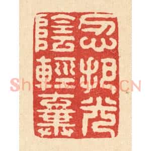 清代 甘源篆刻印谱《忍把光阴轻弃》图片欣赏