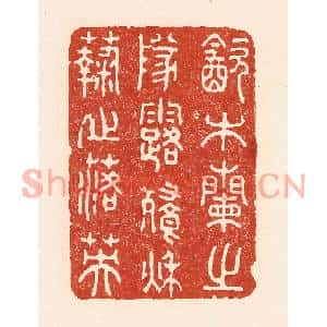 清代 陆廷槐篆刻印谱《饮木兰之队落,餐秋菊之落英》图片欣赏