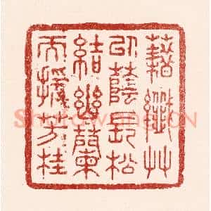清代 吴苍雷篆刻印谱《藉纎草以荫长松,结幽兰而援芳桂》图片欣赏