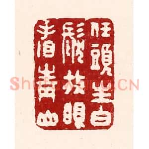 清代 吴苍雷篆刻印谱《任头生白髮,放眼看青山》图片欣赏
