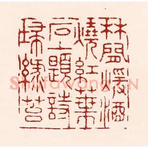 清代 吴苍雷篆刻印谱《林间煖酒烧红叶,石上题诗扫緑苔》图片欣赏